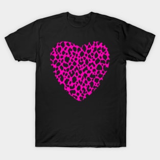 Mcbling Aesthetic Pink & Black Y2K Animal Print T-Shirt